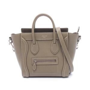 Celine Luggage Shopper Handbag Leather Gray